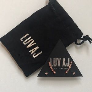 LUVAJ Rose Gold Crawler and Stud Earring Set